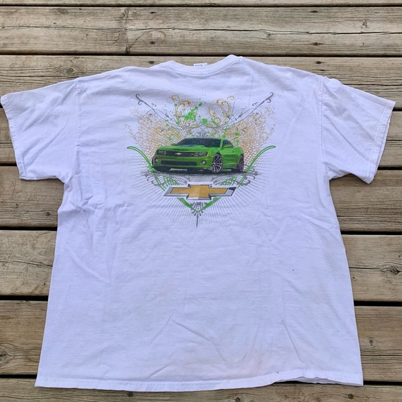 💛 Rare Vintage Chevrolet Green Camaro Graphic Tee | Gildan XL Thraahed - Picture 5 of 9
